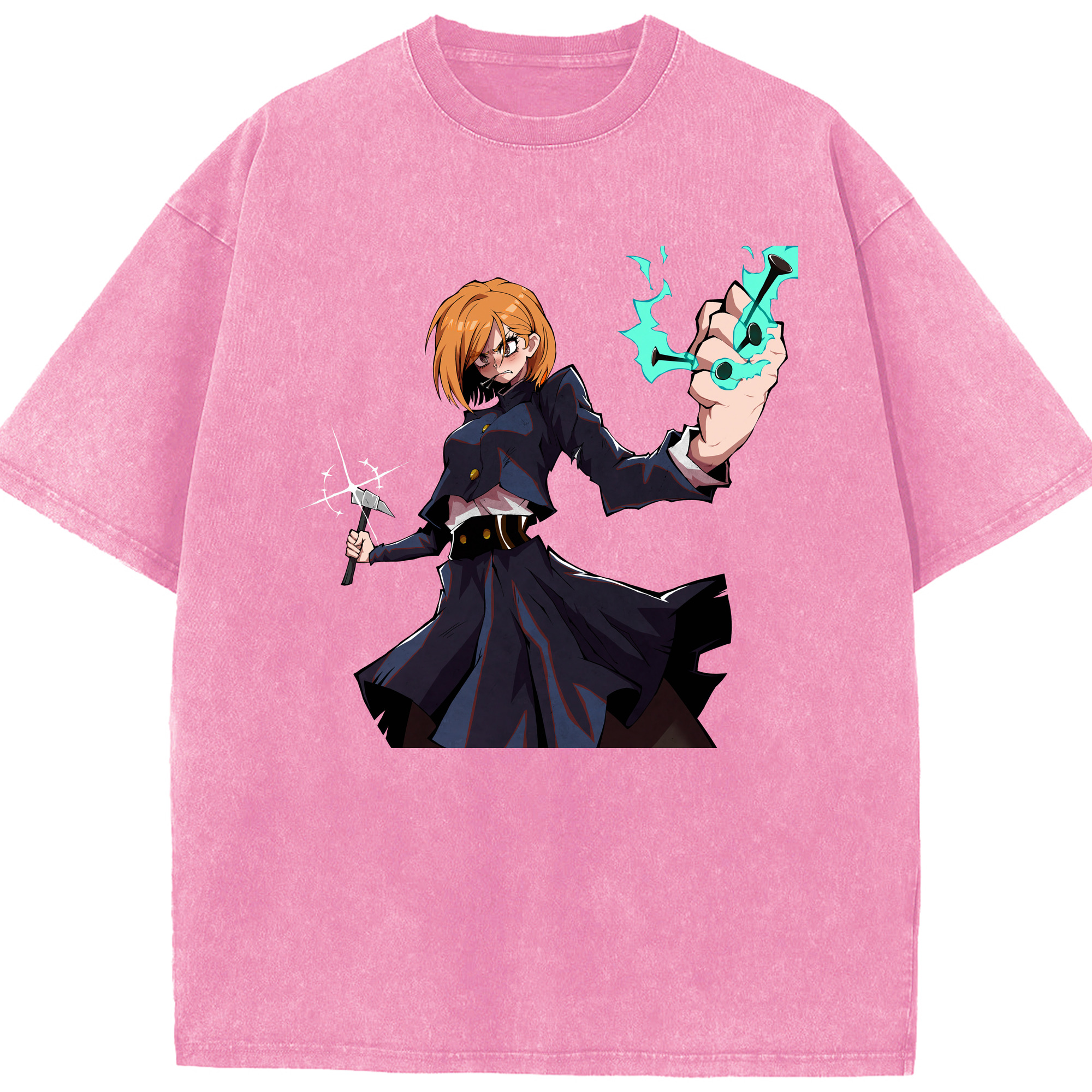 （画像用） 呪術廻戦 Jujutsu Kaisen 綿100% ヴィンテージ風 半袖Tシャツ（フロントプリント）
